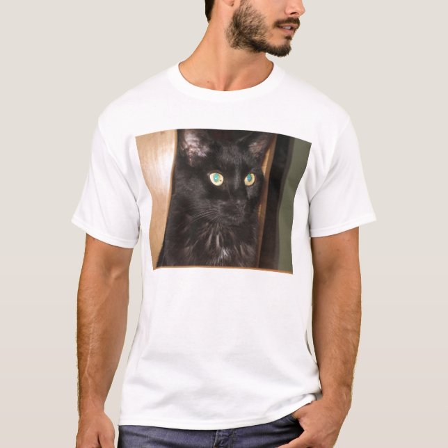 Merlin the Black Cat  T-Shirt (Front)