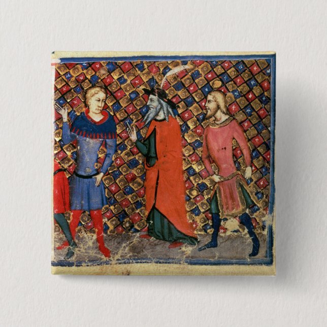 Merlin tutoring Arthur Button (Front)