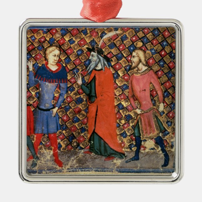 Merlin tutoring Arthur Metal Ornament (Front)