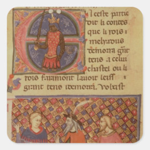 Merlin tutoring Arthur Square Sticker