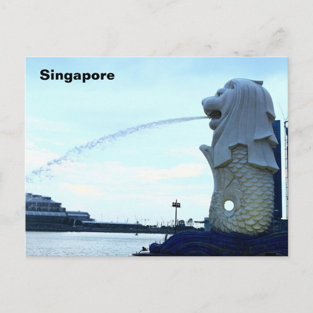 Merlion in Singapore Postcard (Front)