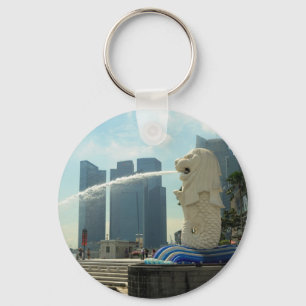 Merlion Sculpture Singapore Keychain