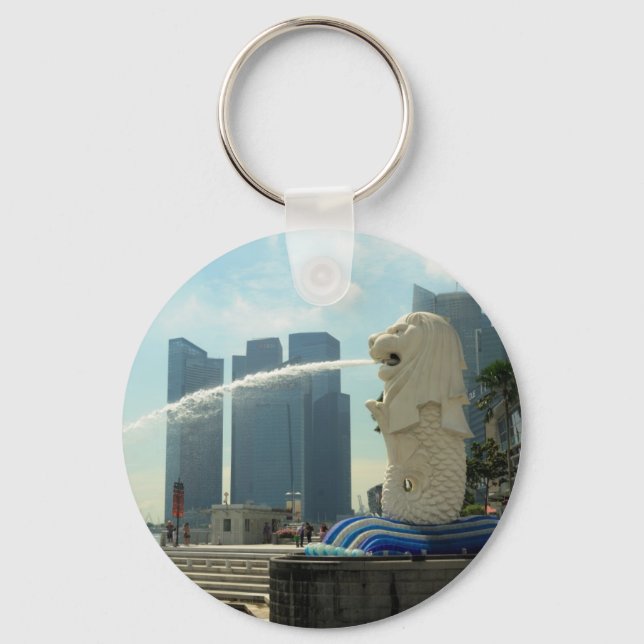 Merlion Sculpture Singapore Keychain (Front)