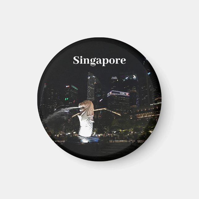 Merlion & Singapore Skyline #1 Magnet (Front)