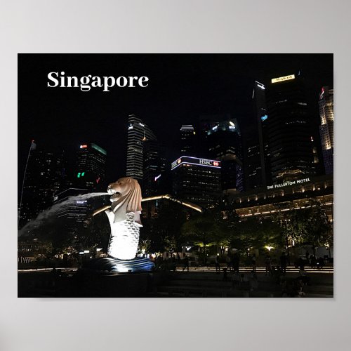 Merlion  Singapore Skyline 1 Poster