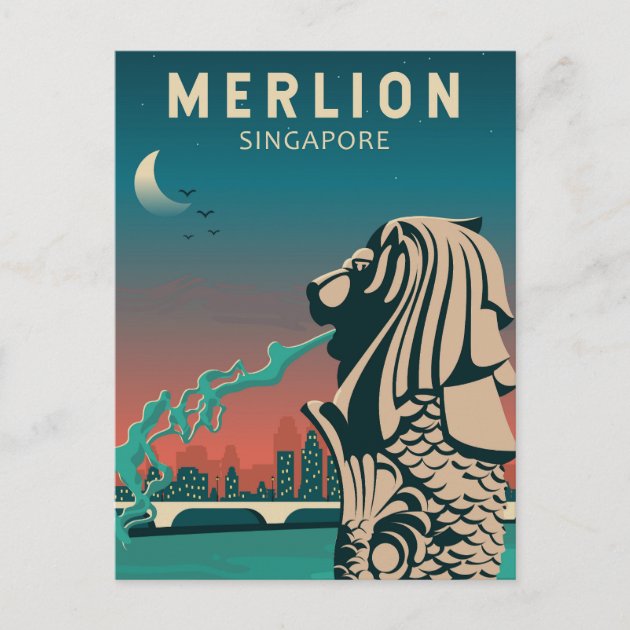 SINGAPORE - MAY 09, 2013: Tourists at the Merlion fountain in front of the  Marina Bay Sands hotel in Singapore. Merlion is a imaginary creature with  the head of a lion, seen