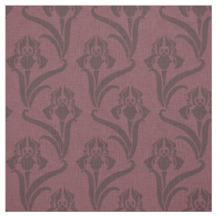 Merlot Art Nouveau Iris Fabric
