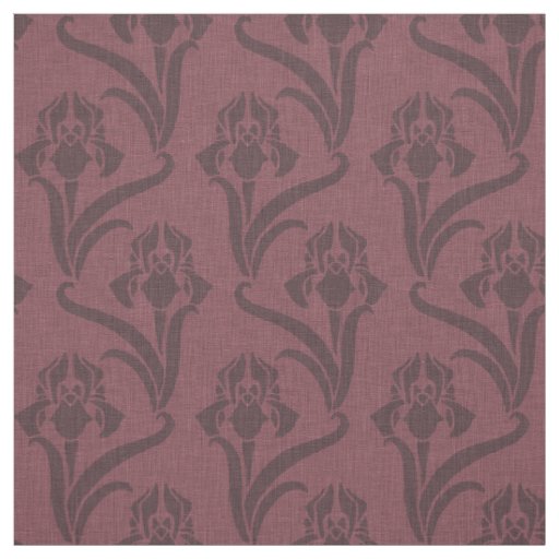 Merlot Art Nouveau Iris Fabric
