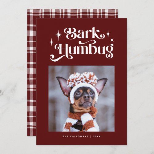 Merlot BARK HUMBUG  Funny Dog Photo Christmas  Holiday Card
