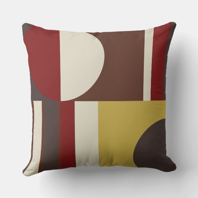 Merlot Gold Wood and Oak   Throw Pillow (Back)
