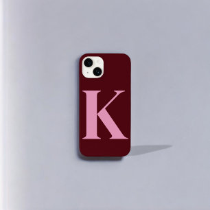 Merlot Pink Initial Personalized Monogram Design  Case-Mate iPhone 14 Case