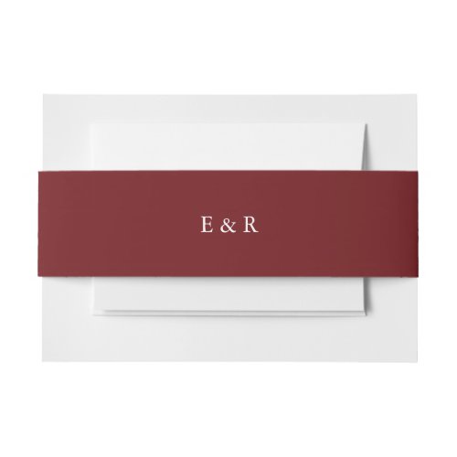 Merlot Red Solid Color Trend Invitation Belly Band