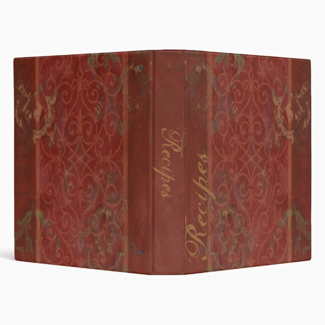 Merlot Scrollwork Recipe Binder (Background)