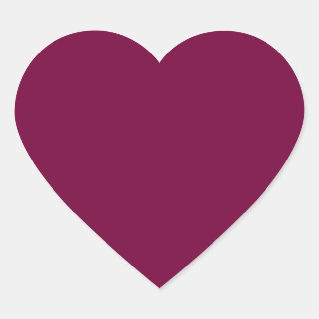 Merlot (solid color)  heart sticker (Front)