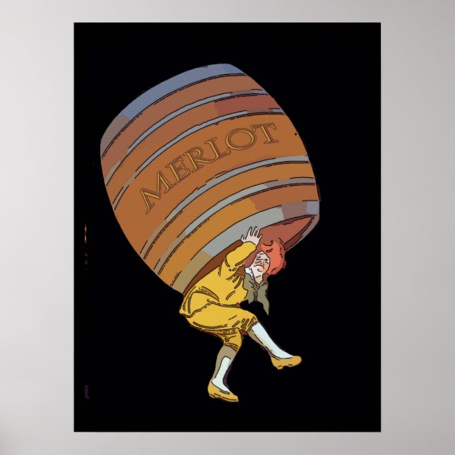 Merlot, Wine Barrel Poster (Front)