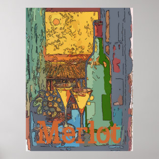 Merlot, Wine Bottle, Edit Text Poster