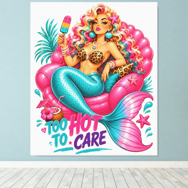 #Mermaid -100% Customizable Wrapped Canvas (Gloss) Print (Insitu(Wood Floor))