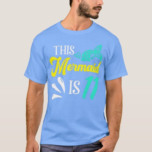 Mermaid 11th birthday Design 3 T_Shirt