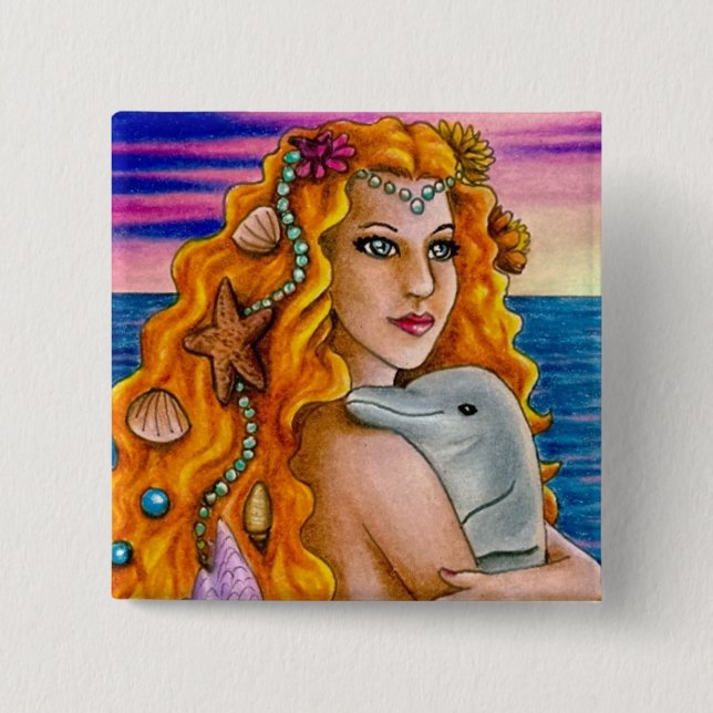 mermaid 13 Button (Front)