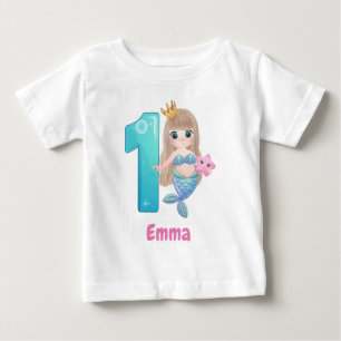 Mermaid 1st Birthday Baby T-Shirt 