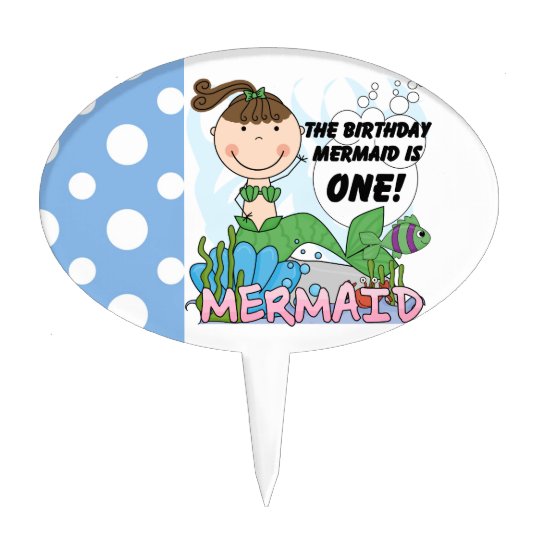 Download Mermaid 1st Birthday Cake Topper | Zazzle.com