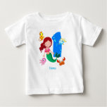 Mermaid 1st Birthday Custom Baby T-Shirt