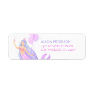 Mermaid 1st Birthday Girl Under The Sea Label