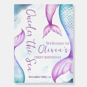 Mermaid 1st Birthday Girls Oneder The Sea Mermaid Foam Board