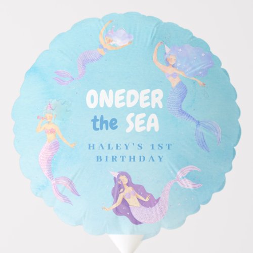 Mermaid 1st Birthday ONEder the sea Blue Budget Balloon