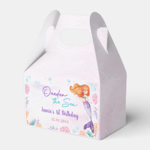 Mermaid 1st Birthday Oneder The Sea Party Favor Boxes