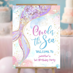 Mermaid 1st Birthday Oneder The Sea Welcome Sign