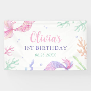 Mermaid 1st Birthday Party Oneder The Sea Banner