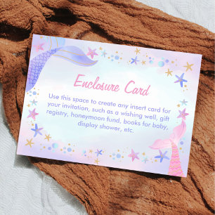 Mermaid 1st Birthday Party Oneder The Sea Enclosure Card