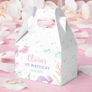 Mermaid 1st Birthday Party Oneder The Sea  Favor Boxes