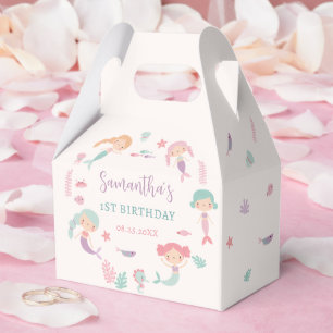 Mermaid 1st Birthday Party Oneder The Sea Favor Boxes