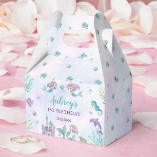 Mermaid 1st Birthday Party Oneder The Sea Favor Boxes