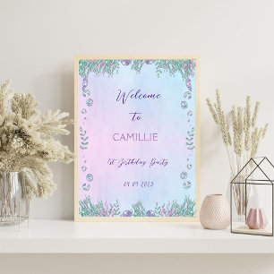 Mermaid 1st Birthday Party ONEder The Sea Foam Board