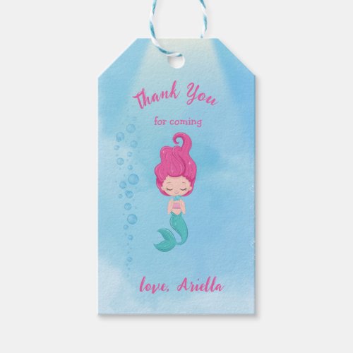 Mermaid 1st Birthday Party ONEder The Sea  Gift Tags