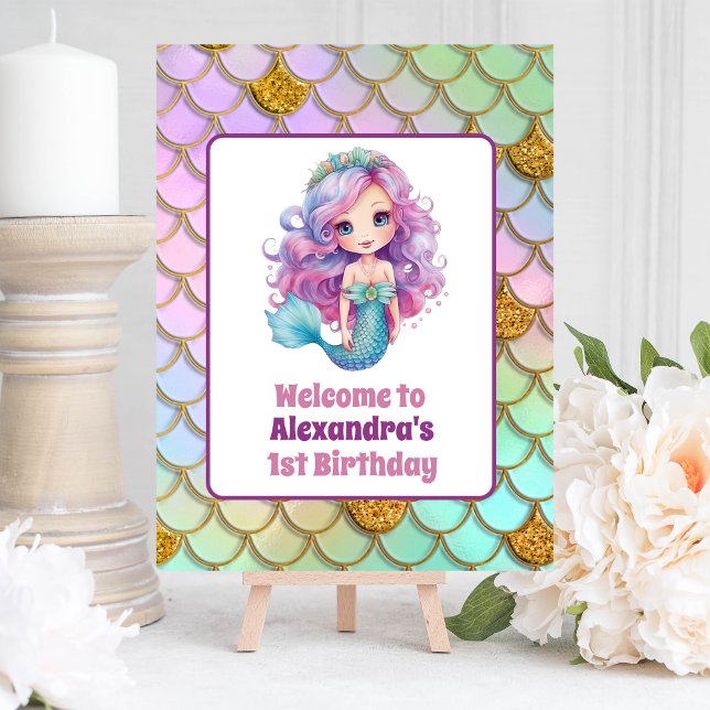 Mermaid 1st Birthday Party ONEder The Sea Mermaid Foam Board (Creator Uploaded)