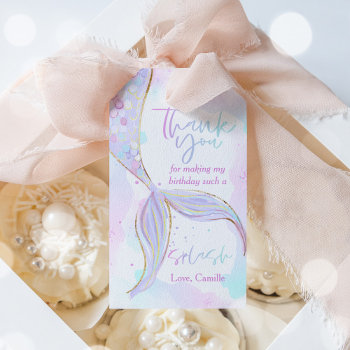 Mermaid 1st Birthday Party Oneder The Sea Mermaid Gift Tags by PixelPerfectionParty at Zazzle