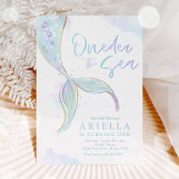 Mermaid 1st Birthday Party ONEder The Sea Mermaid Invitation