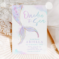 Mermaid 1st Birthday Party ONEder The Sea Mermaid Invitation
