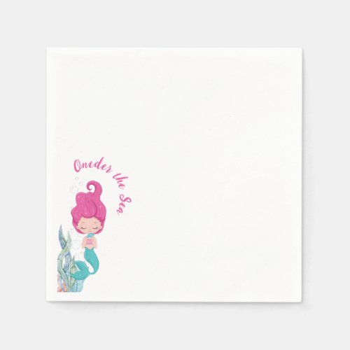 Mermaid 1st Birthday Party ONEder The Sea  Napkins