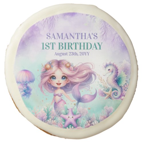 Mermaid 1st Birthday Party ONEder The Sea  Sugar Cookie