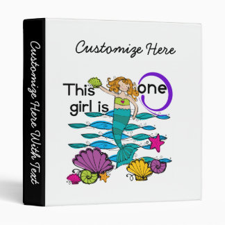 Mermaid 1st Birthday Tshirts and Gifts 3 Ring Binder