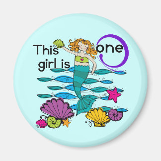 Mermaid 1st Birthday Tshirts and Gifts Magnet