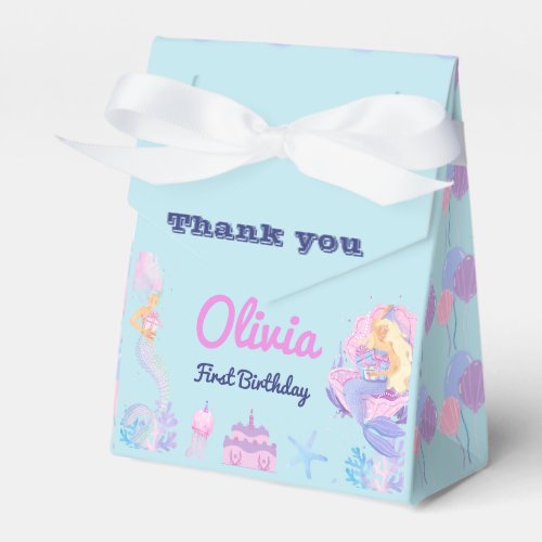 Mermaid 1st Birthday Under Sea Favor Box