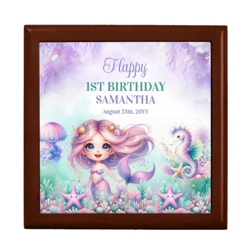 Mermaid 1st birthday Under the Sea 1st birthday Gift Box