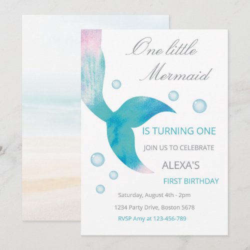 Mermaid 1st Birthday Under The Sea Mermaid Party 