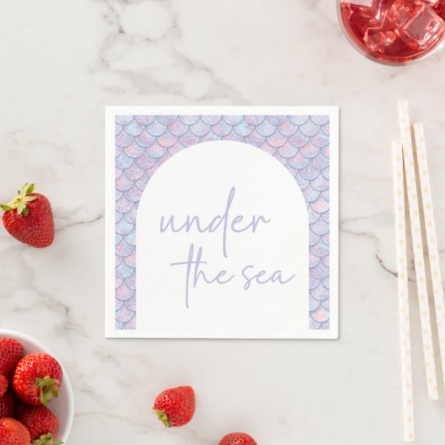 Mermaid 1st Birthday Under The Sea Party Napkins (Insitu)